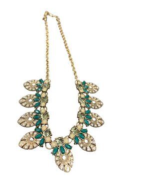 Stella Ruby faux stones gold plated 10" wms costume jewerly necklace SKU 10-383